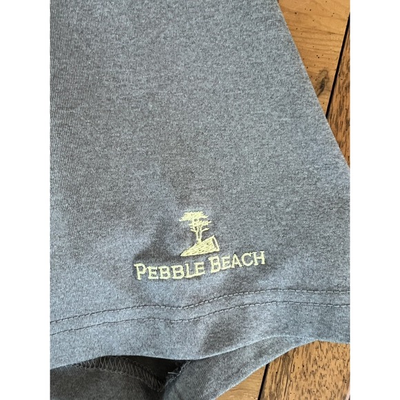 Pebble Beach Dry-Luxe‎ Large Golf Polo Shirt Grey w/ Black Stripes - Picture 3 of 7